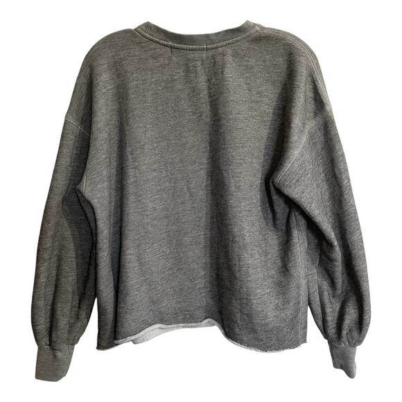 Wildfox Glitch Ophelia Sweatshirt Women Size Small Gray Drippy Face Smiley - Picture 3 of 9